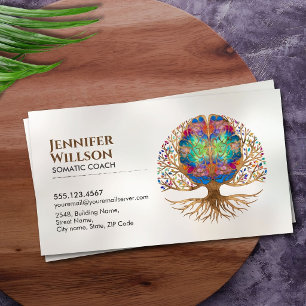 Carte De Visite Coach Somatique Arbre Cérébral Bien-être Corps-Esp