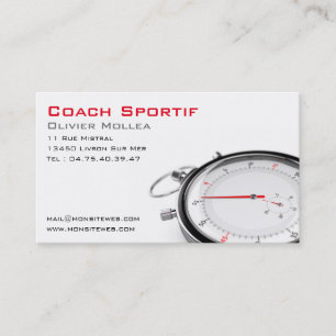 Carte de visite, coach sportif ou entraineur