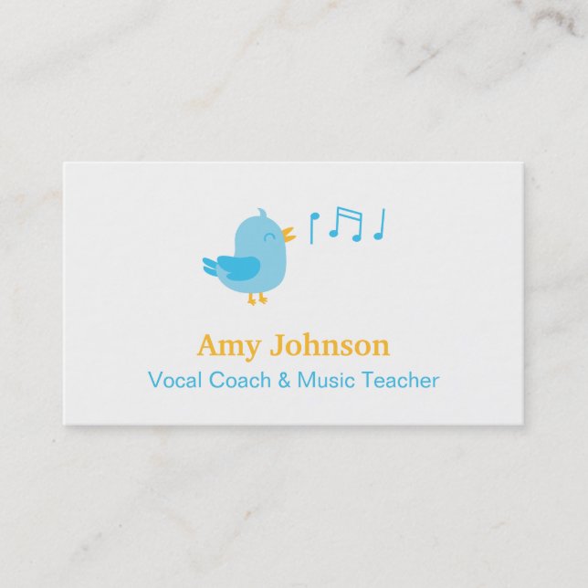 Carte De Visite Coach vocal adorable et professeur de musique (Devant)