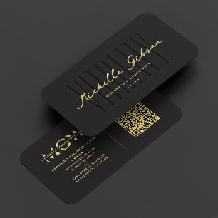 Carte De Visite Coach Wellness Moderne Diététiste Noir