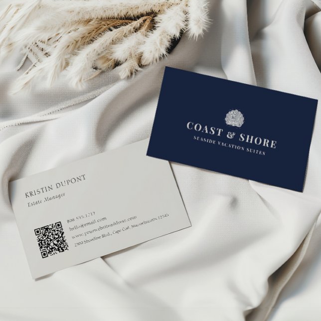 Carte De Visite Coastal Seashell Brand Logo (Créateur téléchargé)