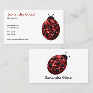Carte De Visite Coccinelle rouge scintillante scintille
