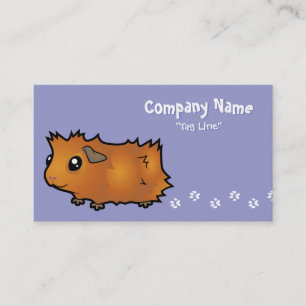 Carte De Visite Cochon d'Inde de dessin animé (ébouriffé)