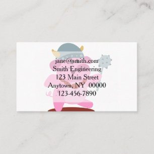 Carte De Visite Cochon en costume de viking   choisir la couleur d