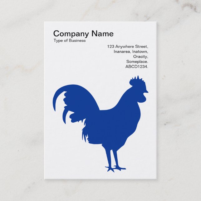Carte De Visite Cockerel bleu marine - noir sur blanc (Devant)