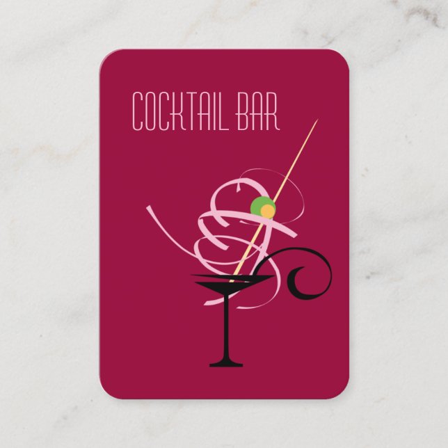 Carte De Visite Cocktail Bar Nightclub Bar Bartender (Devant)