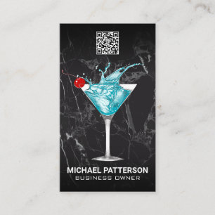 Carte De Visite Cocktail Blue Martini Splash