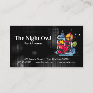 Carte De Visite Cocktail de Berry mixte   Bar Lounge