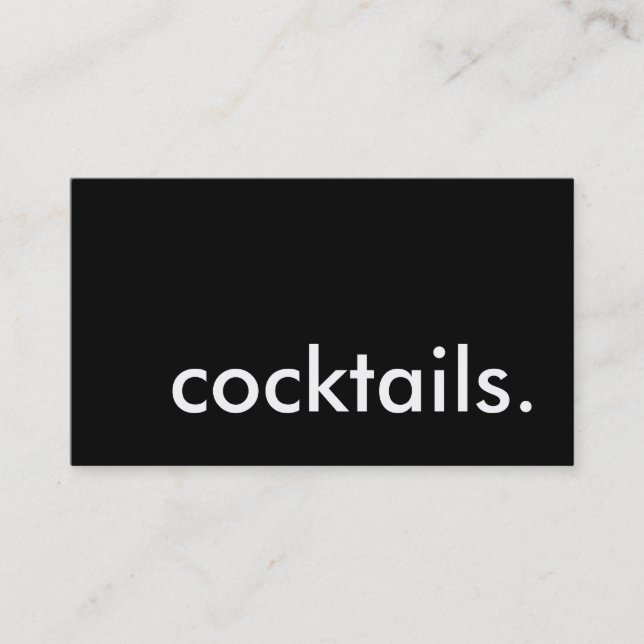 Carte De Visite cocktails. (Devant)