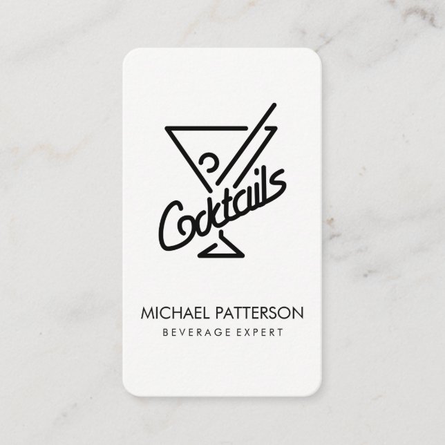 Carte De Visite Cocktails / Bartender (Devant)