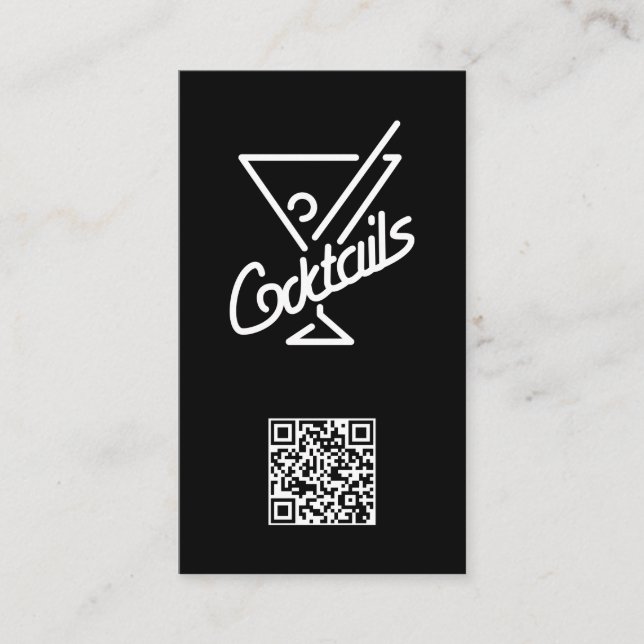 Carte De Visite Cocktails / Bartender / QR Barcode (Devant)