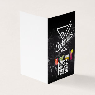 Carte De Visite Cocktails   Code QR   Ajouter personnalisé