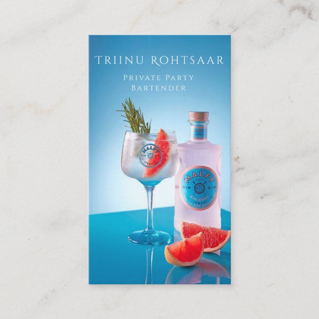Carte De Visite Cocktails de barmans de fêtes privées (Devant)