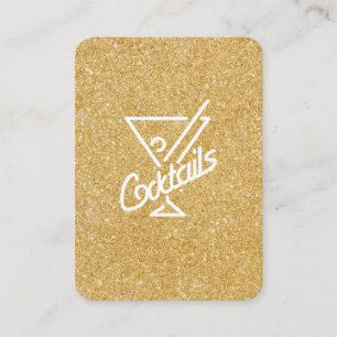 Carte De Visite Cocktails / Glamor Gold Parties scintillant