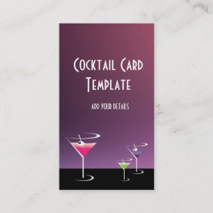 Carte De Visite Cocktails Martini Bartender