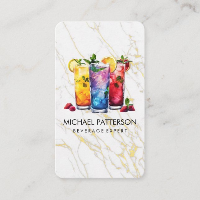Carte De Visite Cocktails mixtes / Barman / Restaurant (Devant)