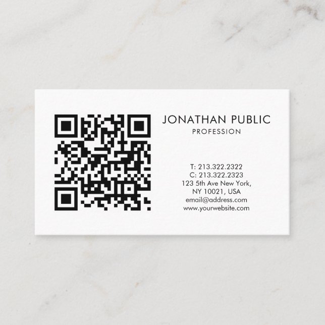 Carte De Visite Code Barre Code QR Votre Entreprise Logo Ici Migno (Devant)