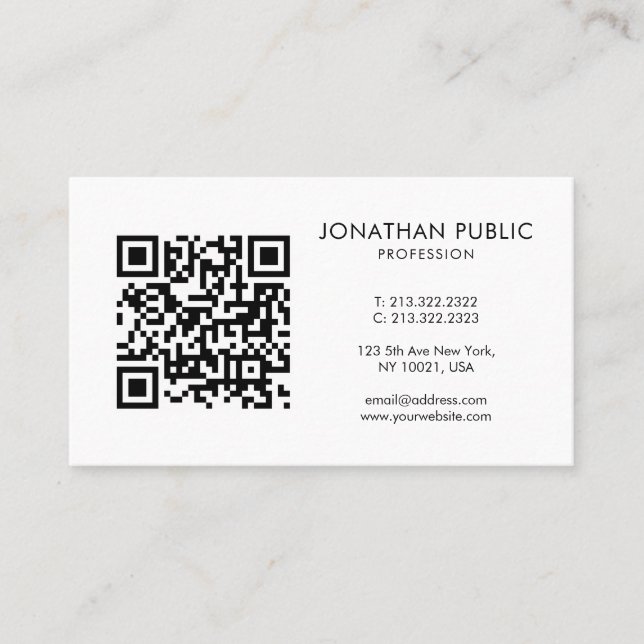 Carte De Visite Code-barres personnalisé Code QR Logo de votre soc (Devant)