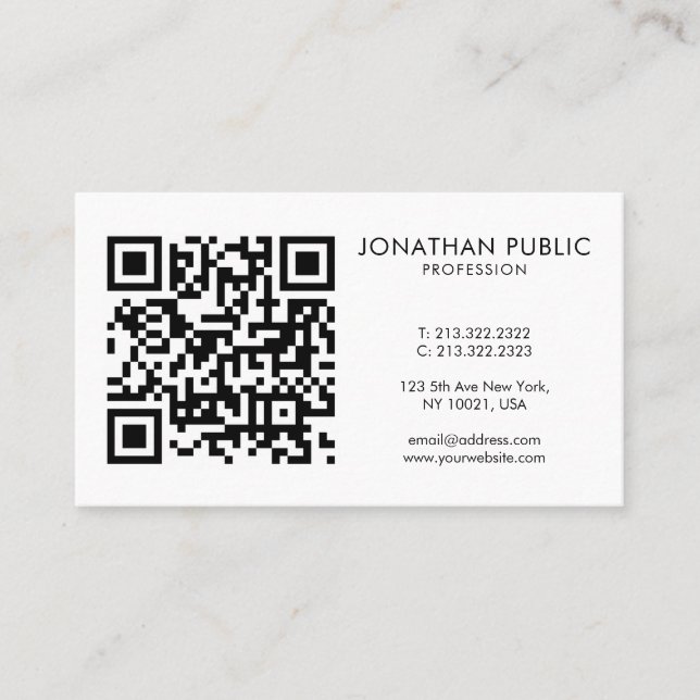 Carte De Visite Code-barres personnalisé Code QR Votre logo ici Mo (Devant)