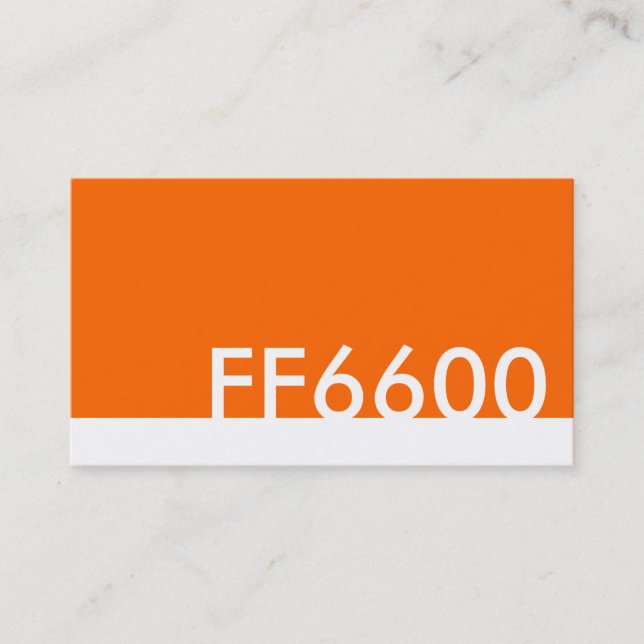 Carte De Visite code couleur html orange FF6600 (Devant)