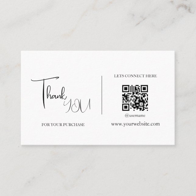 Carte De Visite Code de remise de code QR blanc (Devant)