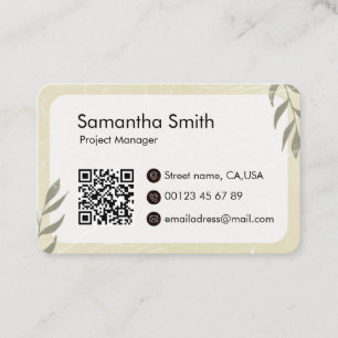 Carte De Visite Code LOGO et QR modifiable design élégant
