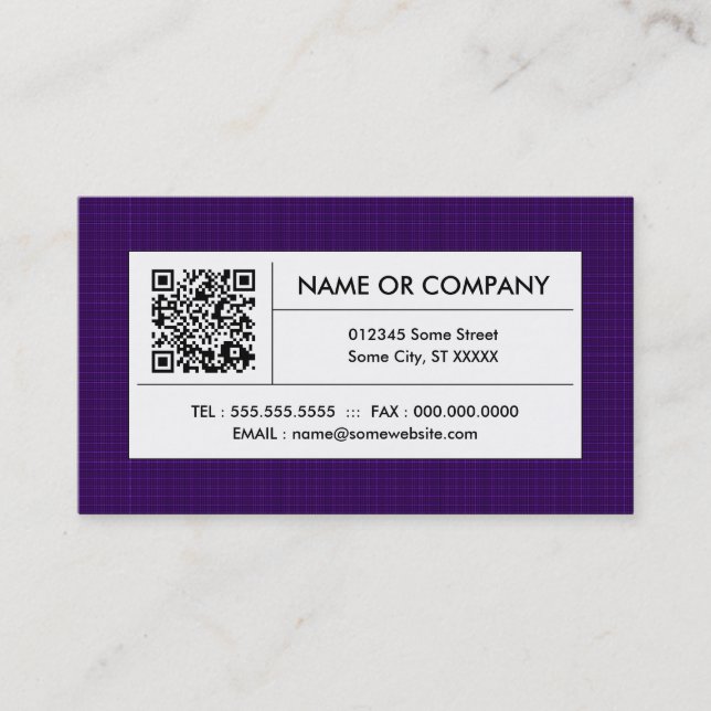 Carte De Visite code pourpre du plaid QR (Devant)