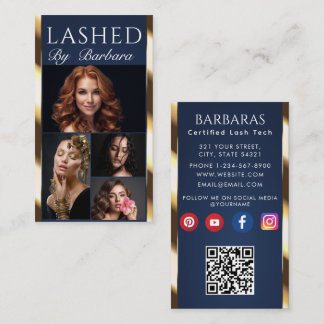 Carte De Visite Code QR 4 photos Beauté / Cheveux / Cils / Ongles