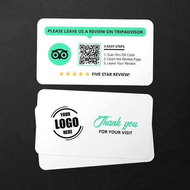 Carte De Visite Code QR 5 étoiles Tripadvisor Avis Évaluer mon ent (Créateur téléchargé)