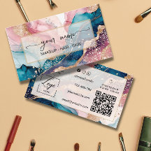 Code Qr aquarelle et rose poudré iridescent