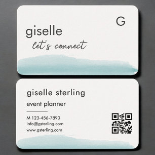 Carte De Visite Code QR aquarelle pour planificateur d'événements