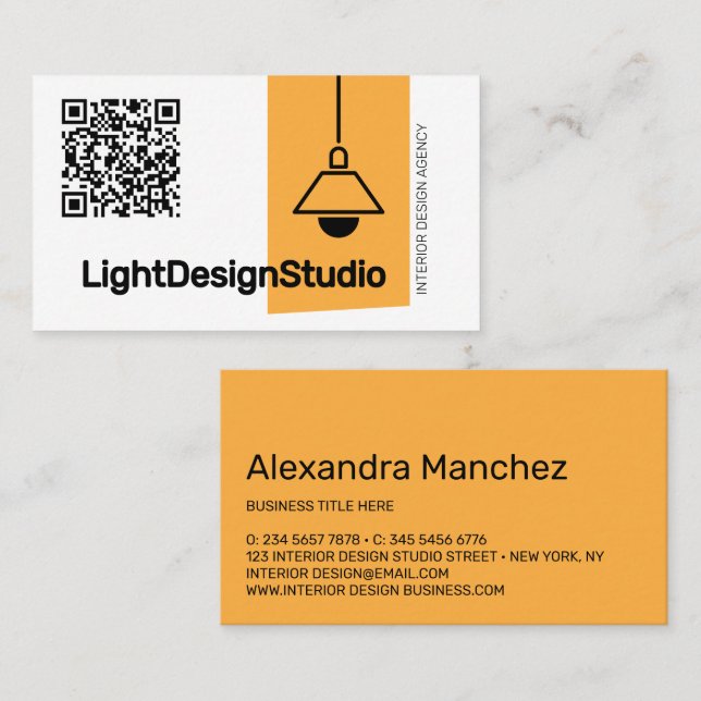 Carte De Visite Code QR Architecte d'intérieur Meubles Chandler (Devant / Derrière)