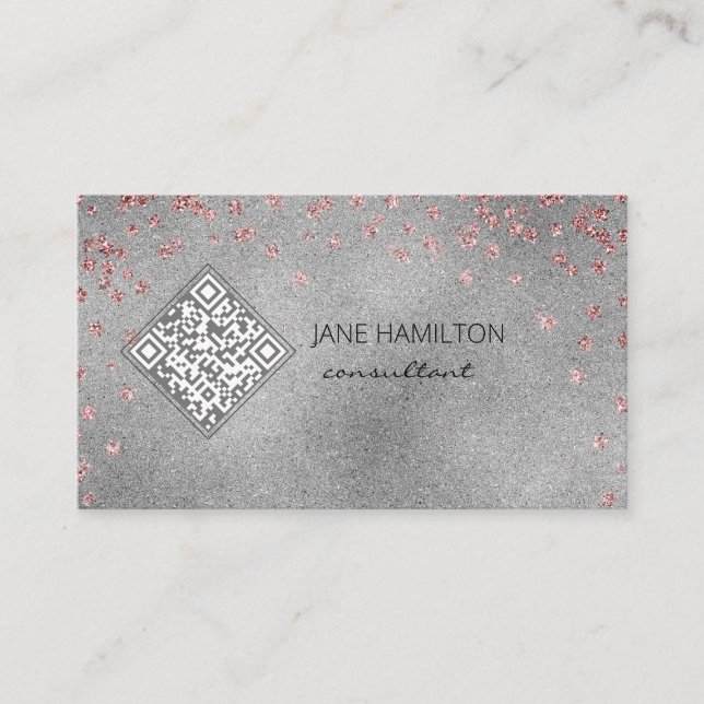 Carte De Visite Code QR Argent (Devant)