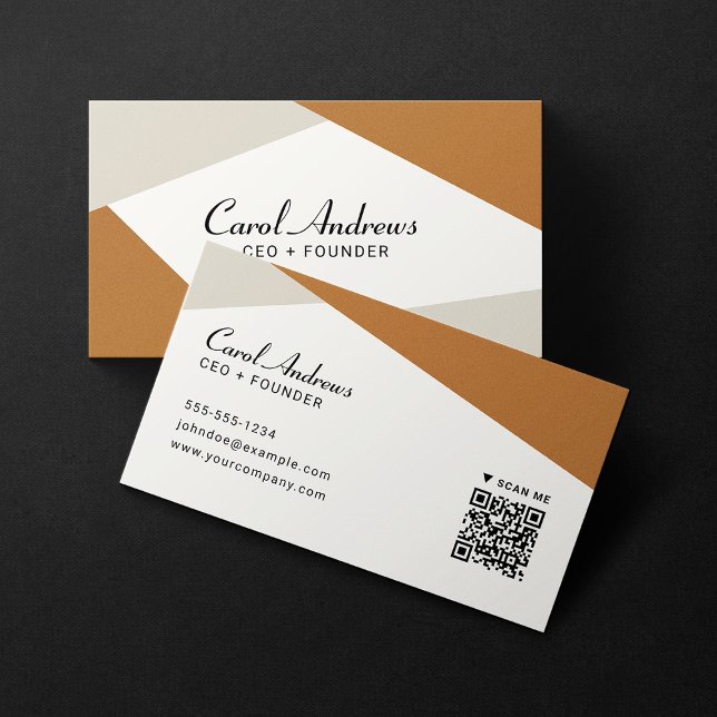 Carte De Visite Code QR aux formes géométriques tendance minimalis (Créateur téléchargé)