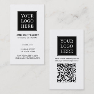 Carte De Visite Code QR avec logo personnalisé Professionnel