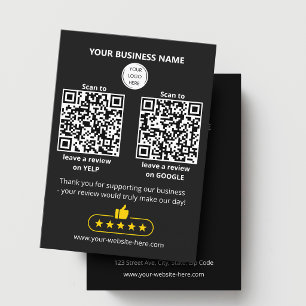 Carte De Visite Code QR avis sur les petites entreprises GOOGLE et