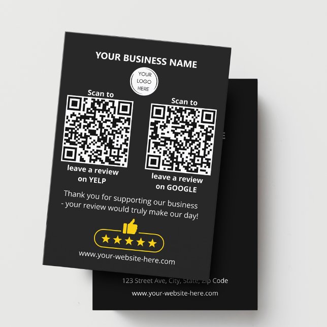 Carte De Visite Code QR avis sur les petites entreprises GOOGLE et (Créateur téléchargé)