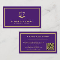 Code QR avocat juriste professionnel or violet