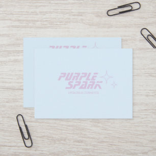 Carte De Visite Code QR bleu violet pour petites entreprises