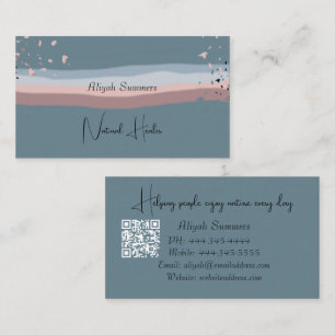 Carte De Visite Code QR Bohème Coloré Minimaliste Méditatif