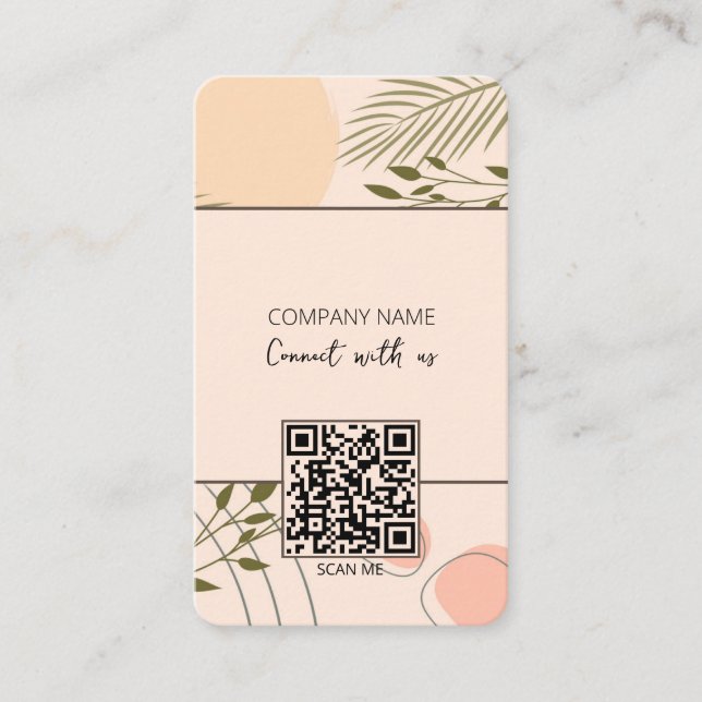 Carte De Visite Code QR Boho Connectez-vous avec nous (Devant)