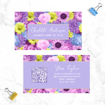 Code QR botanique moderne moderne violet tendance
