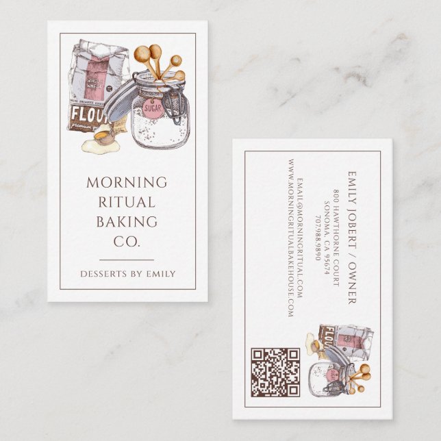 Carte De Visite Code QR Boulangerie Artisanale (Devant / Derrière)