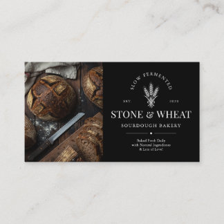 Carte De Visite Code QR Boulangerie Artisanale Pain au Levain Rust