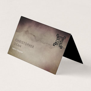 Carte De Visite Code QR Brown rustique professionnel