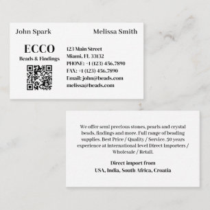 Carte De Visite Code QR Business Monogramme