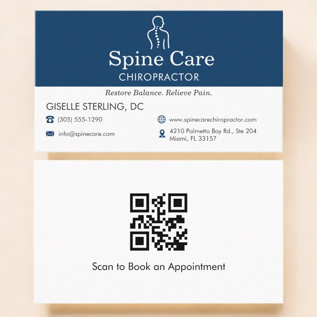 Carte De Visite Code QR Cabinet de Chiropratique (Créateur téléchargé)