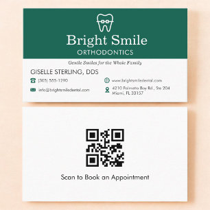 Carte De Visite Code QR Cabinet de dentiste & d'orthodontie Logo d