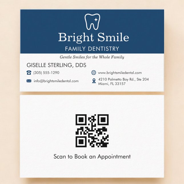 Carte De Visite Code QR Cabinet Dentaire Professionnel Dentisterie (Créateur téléchargé)