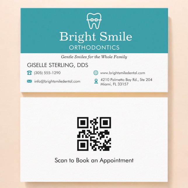 Carte De Visite Code QR Cabinet d'orthodontie  (Créateur téléchargé)
